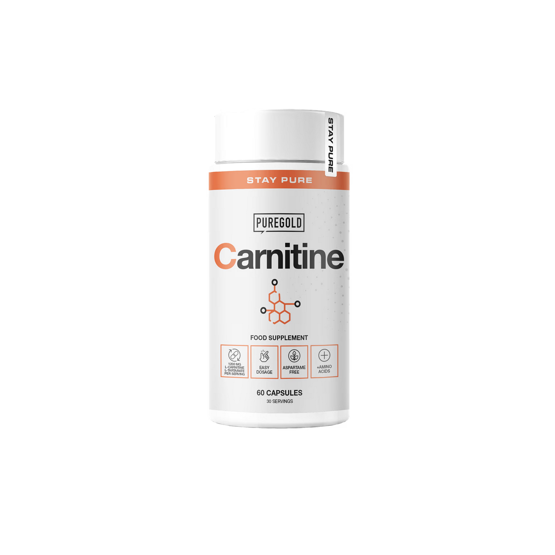 l-carnitine 1200mg Pure Gold 60 капсули Liposomal Glutathione Lemon-Mint - Tablets:120 Tablets Telomerase Peptide