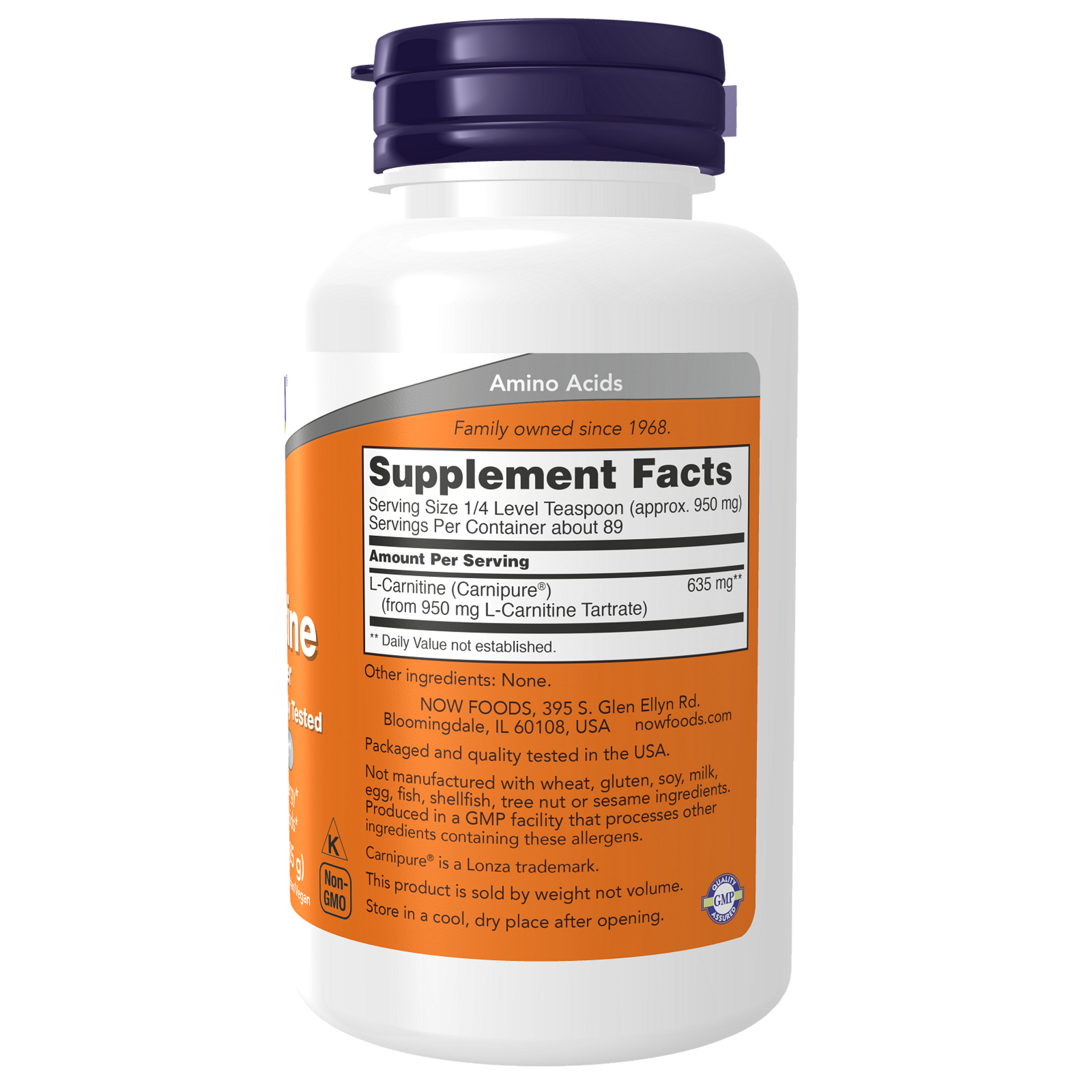 L-Carnitine CarniPure Pure Powder NOW Foods 85 грама